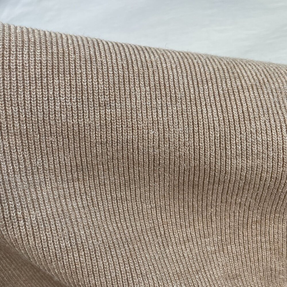 Cyrus Cardigan Sweater Open Front Front Pockets Vented Sides Tan Women's Size M - Picture 13 of 16